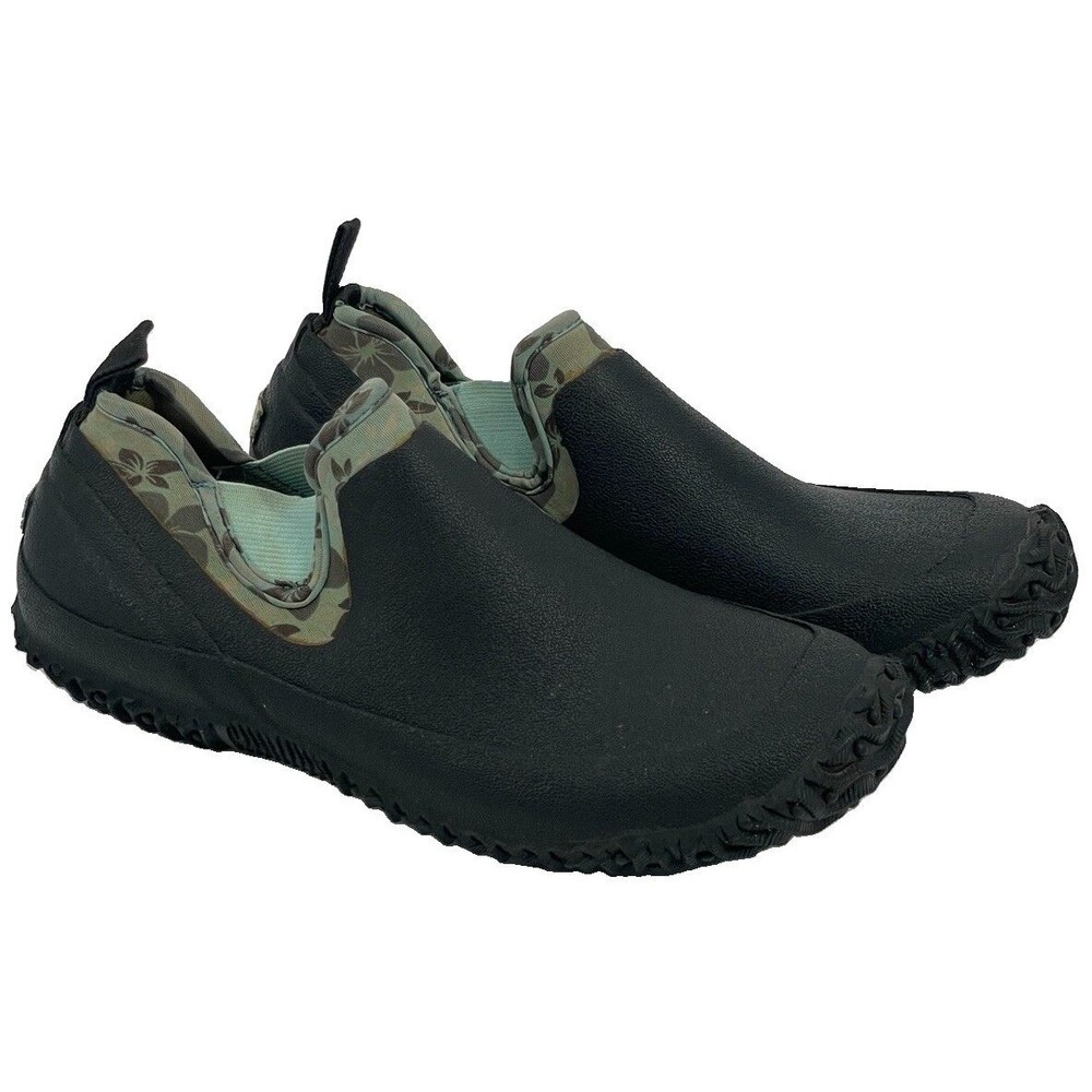 Bogs Urban Walker Boots Black Floral Slip On Women Size 6 Waterproof Insulated